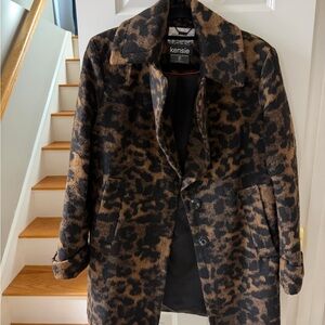 Kensie Animal Print Button-Up Coat